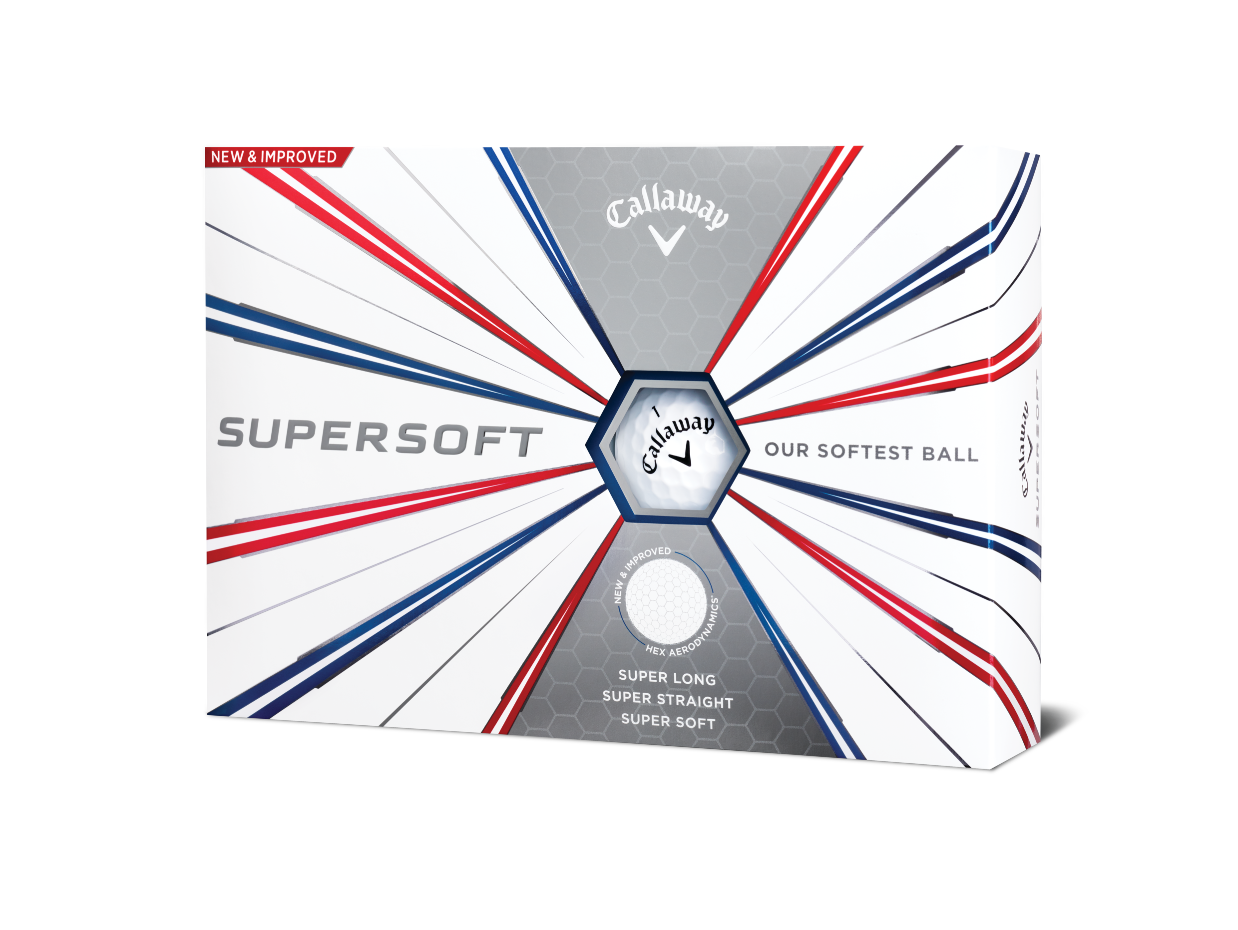 $20 Callaway 2019 Supersoft Balls, White, 12 Pack