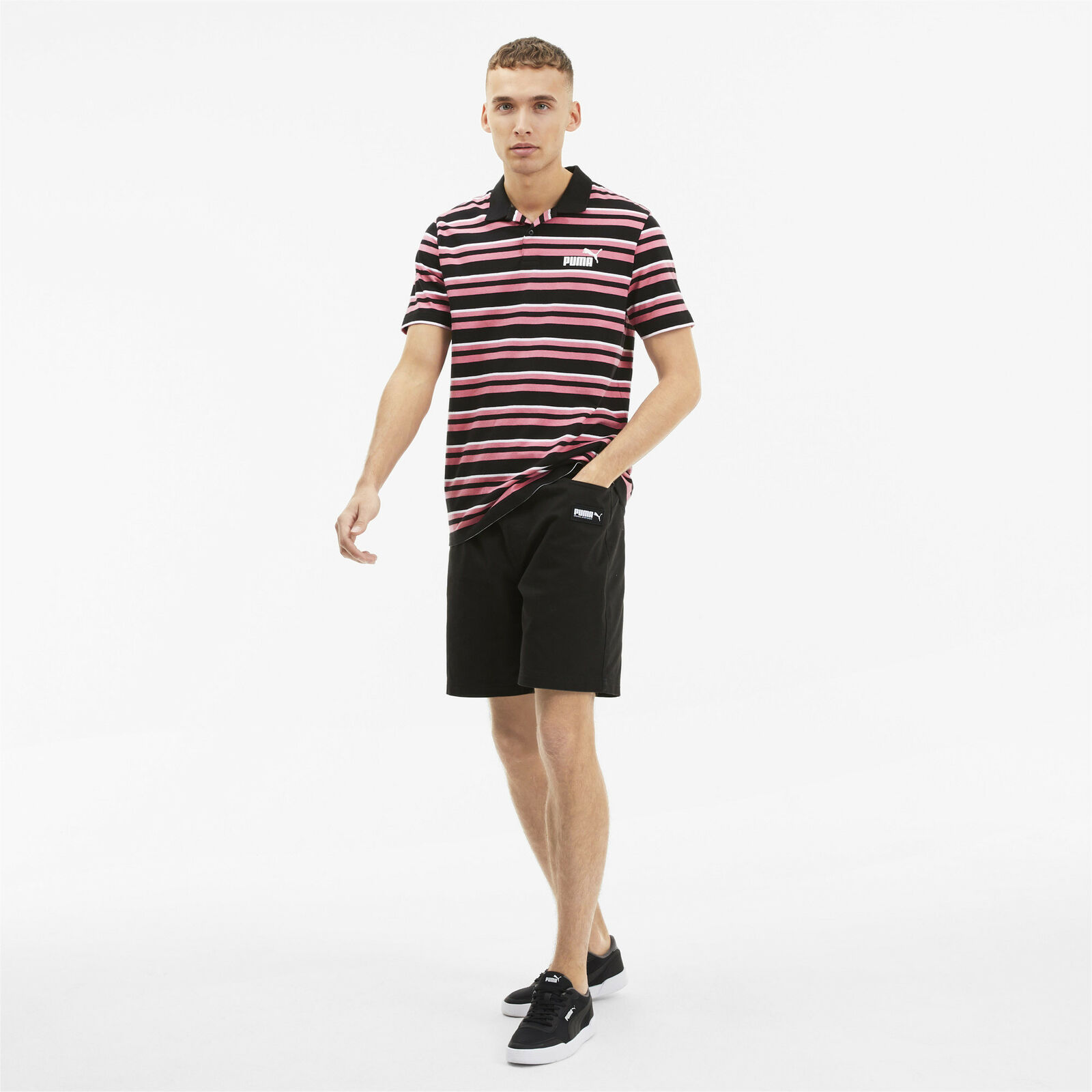 eBay: $14 PUMA Men’s ESS+ Striped J Polo