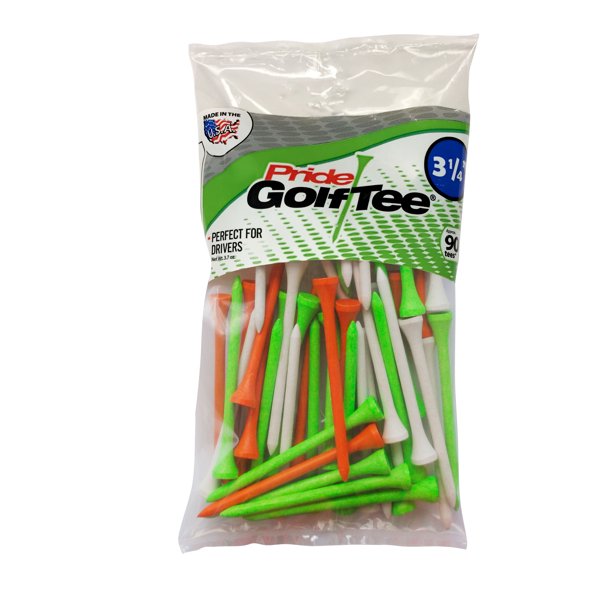 $3 Pride Golf Tee 3-1/4 Mix Golf , 90 count