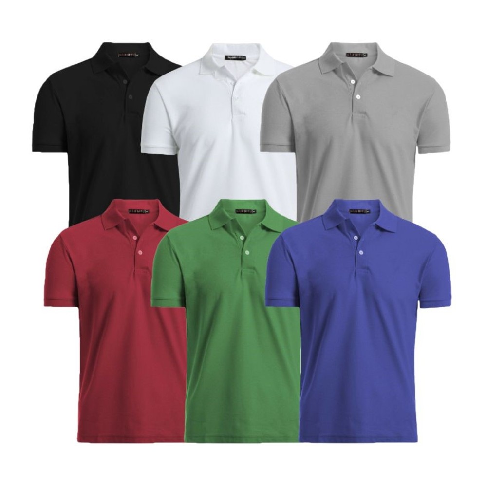 $28 3-Pack Men’s Assorted Solid Short-Sleeve Polo