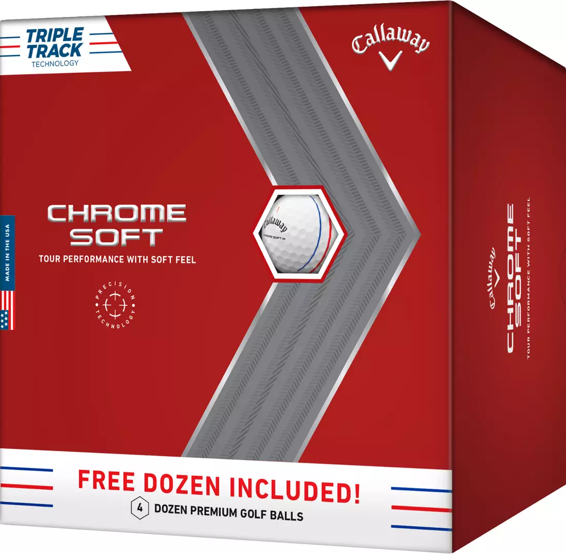 $150 Callaway 2022 Chrome Soft Triple Track Golf Balls – 4 Dozen