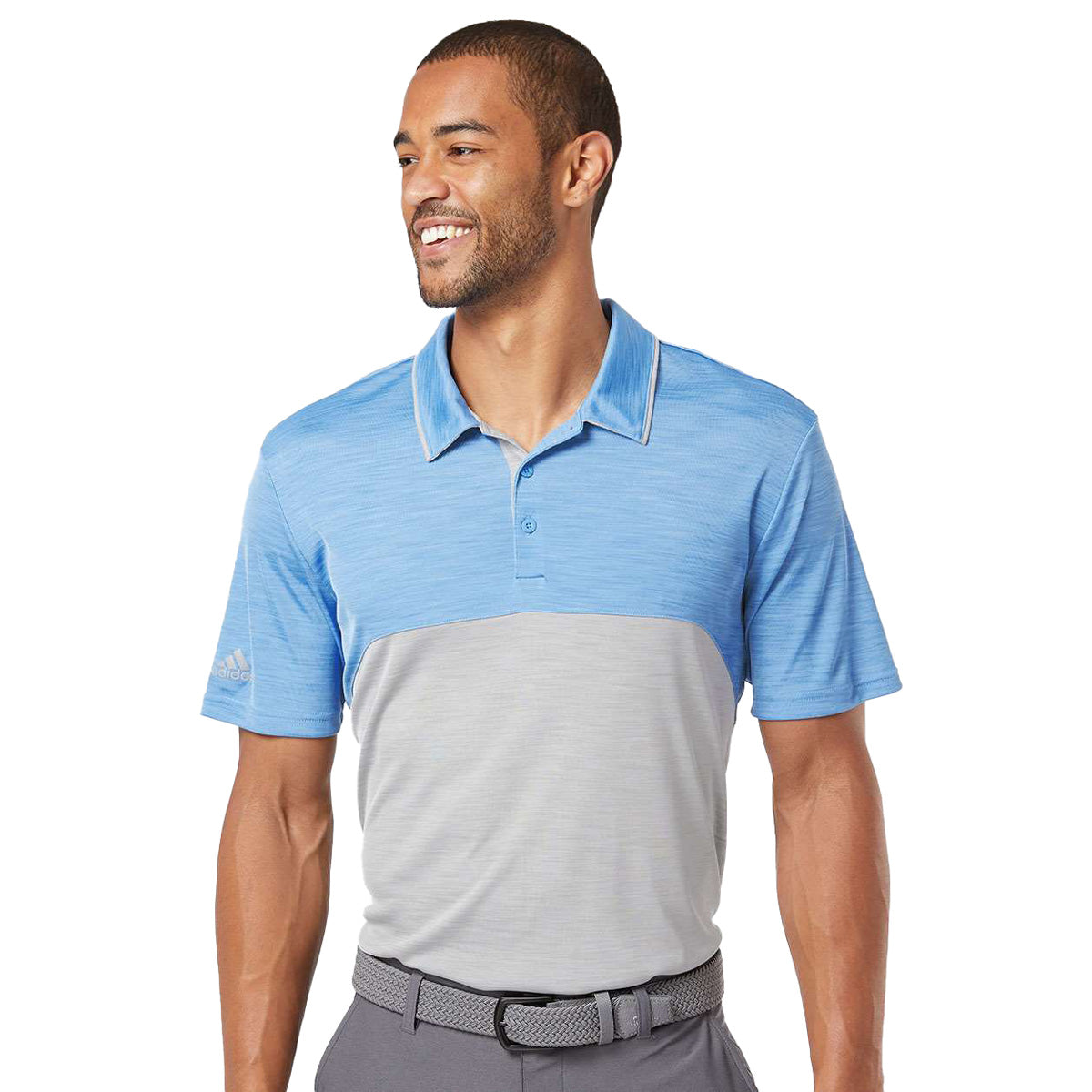 2 for $29 adidas Men’s Colorblocked Melange Polo