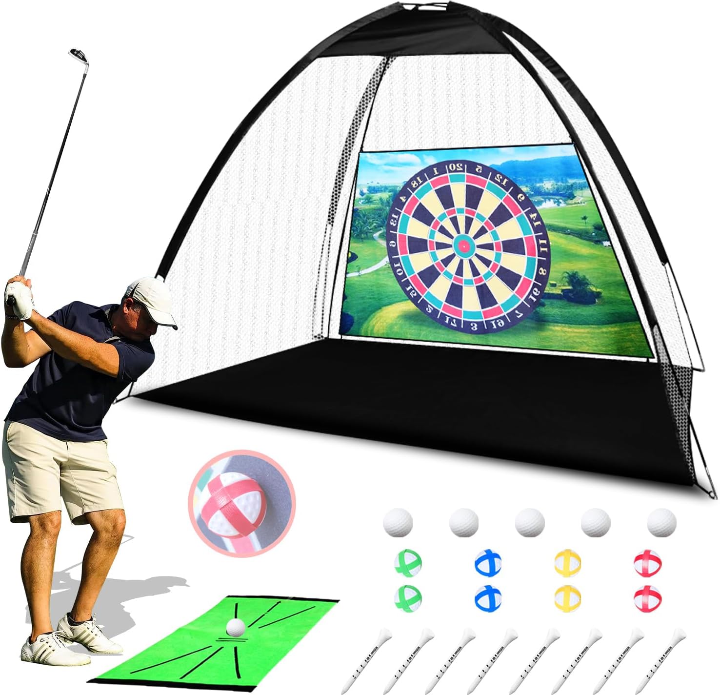 $78 10x7ft Practice Golf Net Set