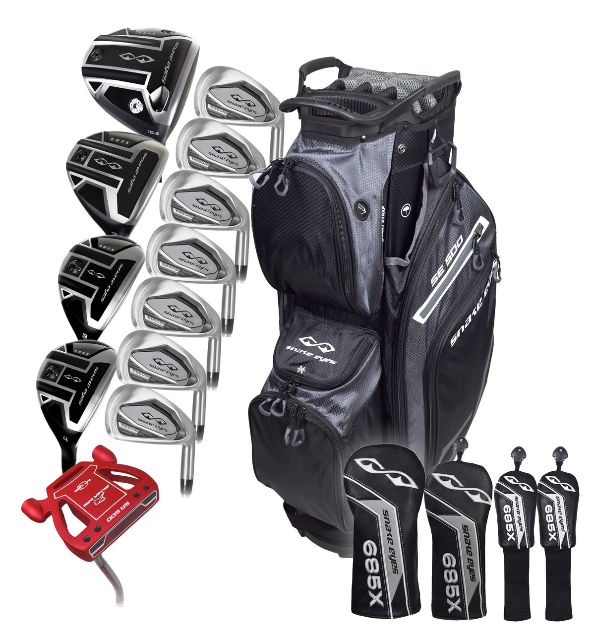 $480 NEW Snake Eyes Golf 685 Complete Set W/Bag