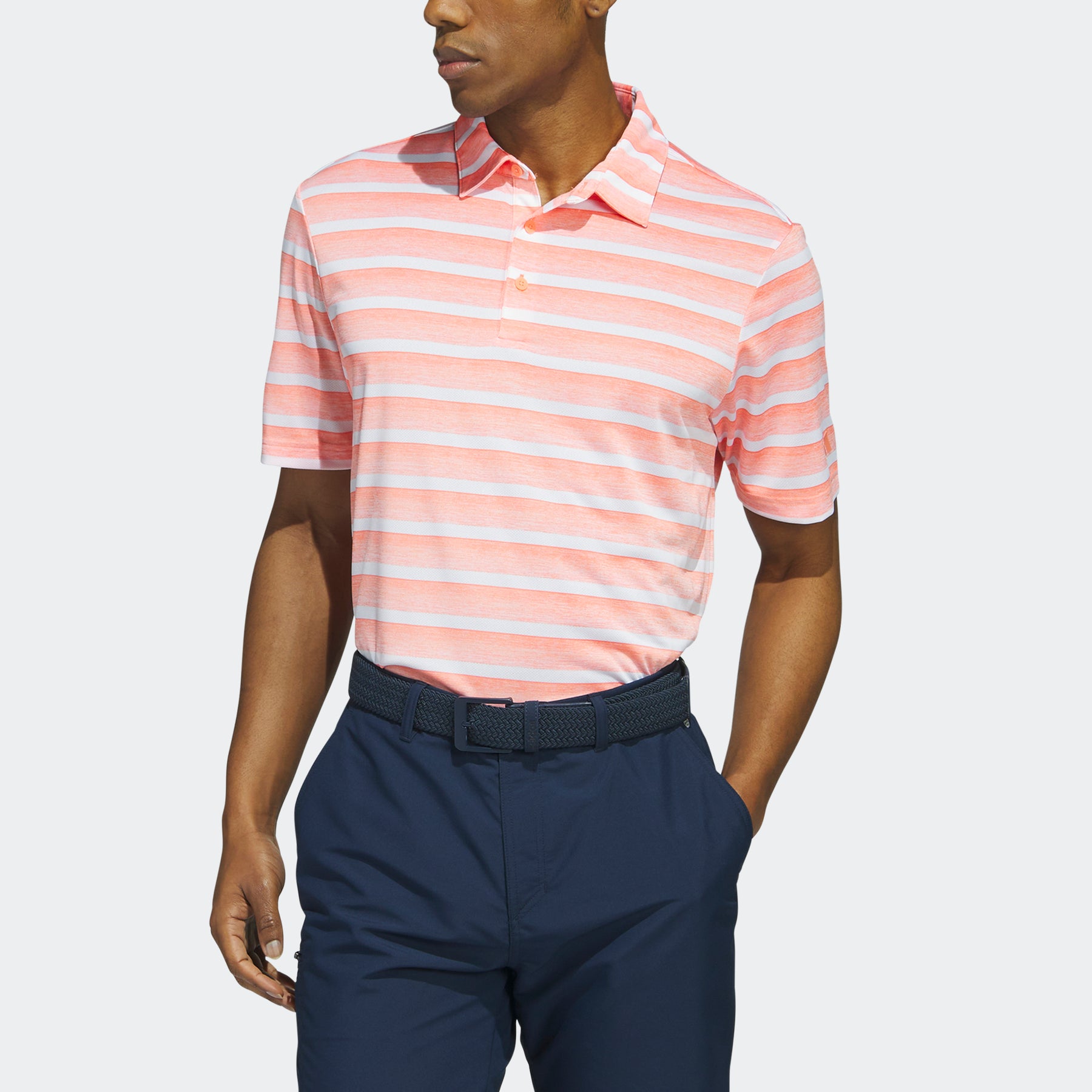 $24 Adidas Men’s Two-Color Striped Polo Shirt