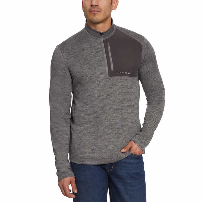 2 for $14 G.H. Bass Men’s Quarter Zip Fleece Top