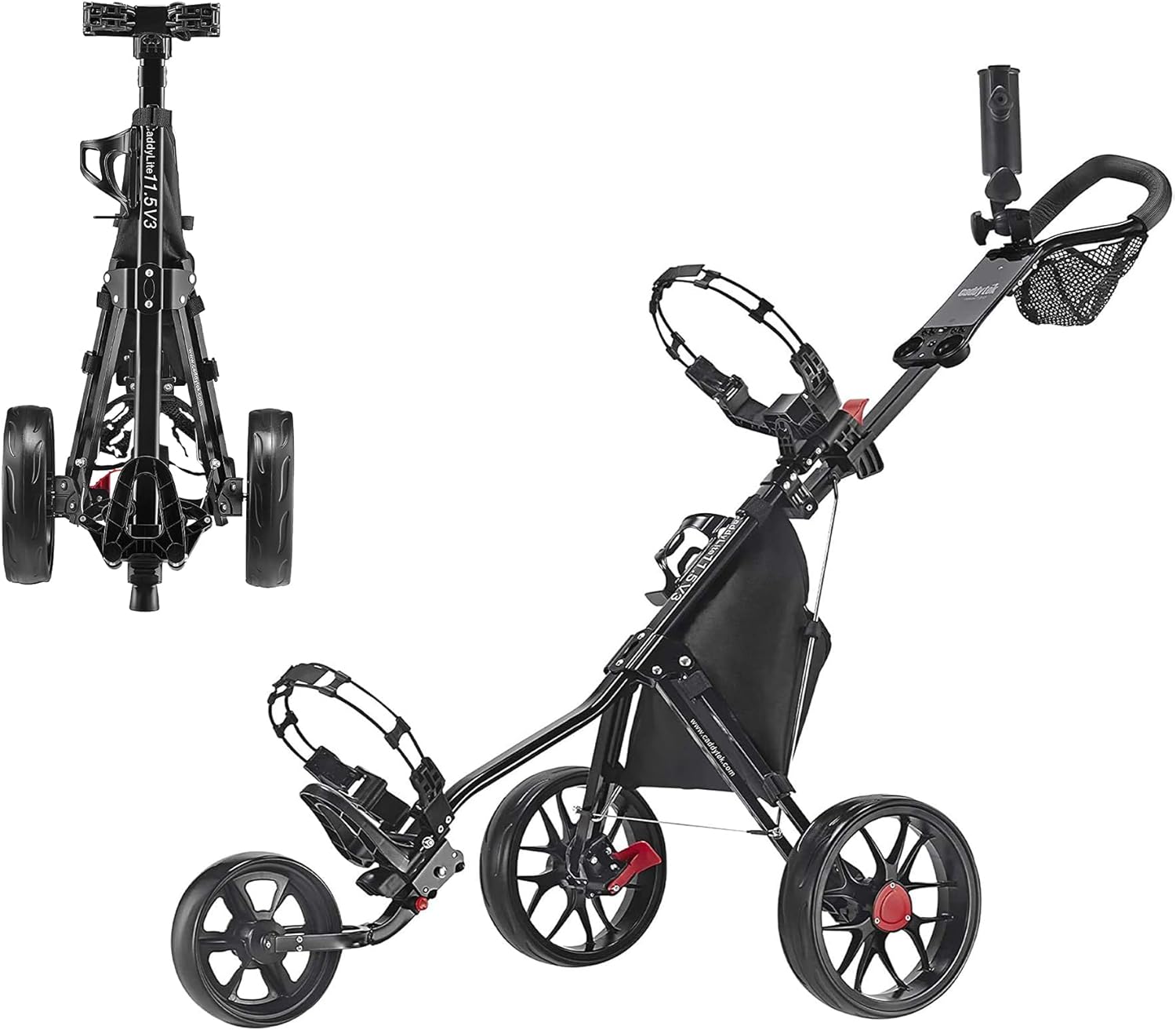$73 CaddyTek CaddyLite 11.5 V3 3 Wheel Golf Push Cart