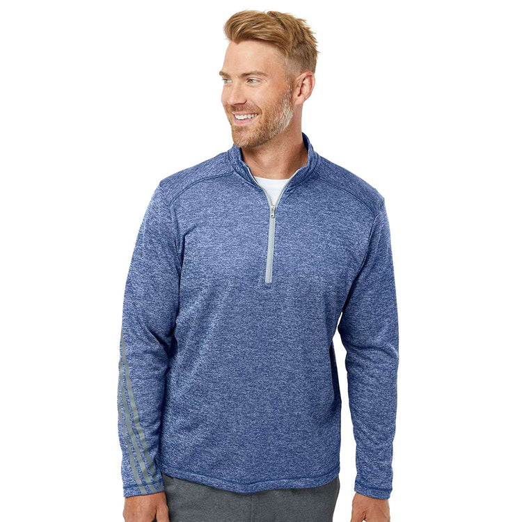 $23 adidas Men’s Brushed Terry Heathered Quarter-Zip Pullover