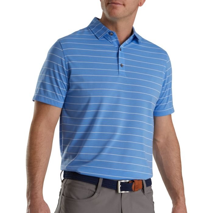 $50 FootJoy Athletic Fit Open Stripe Jersey Self Collar Golf Polo