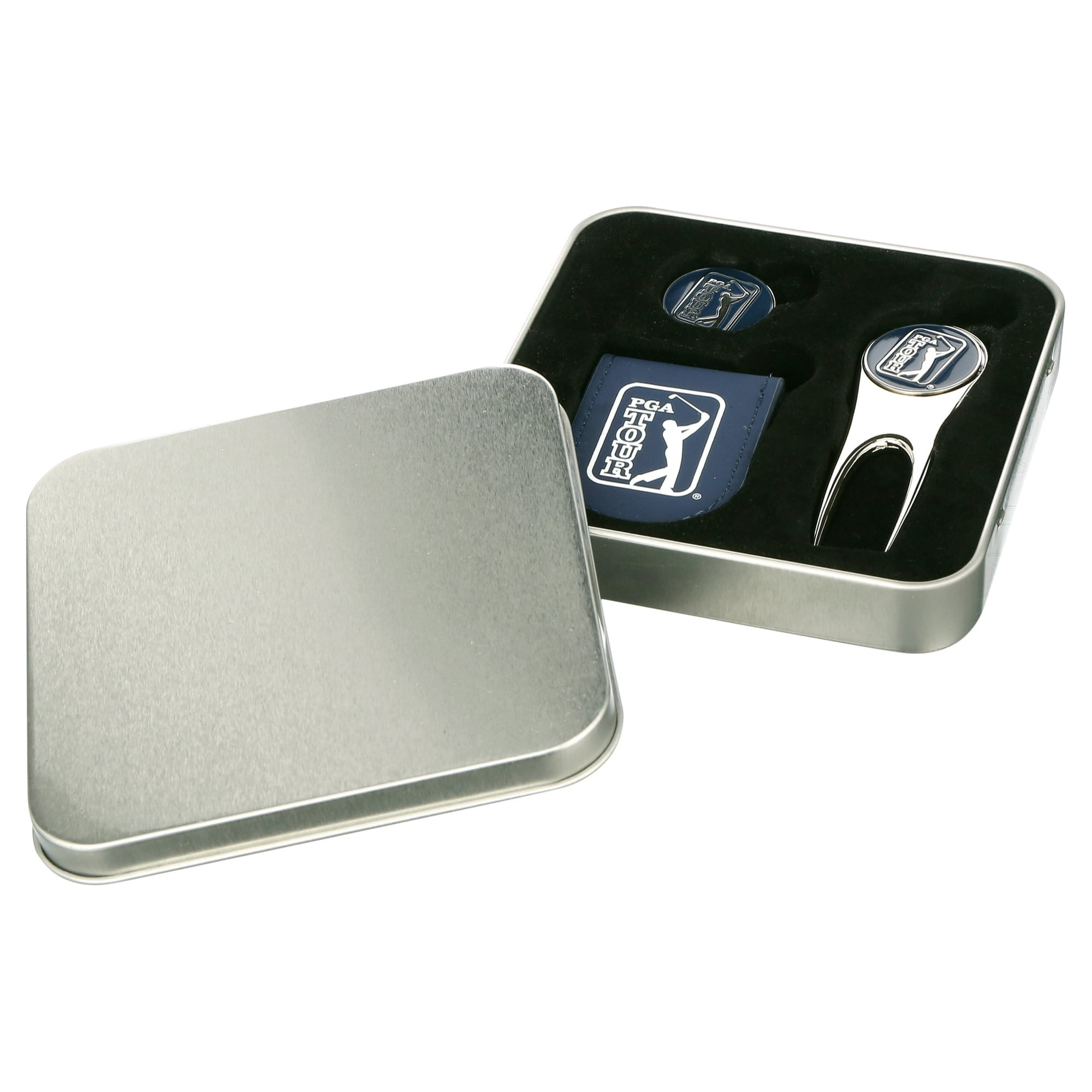 $8 PGA Tour Golf Magnetic Closure Pocket Clip Tin Set with Ball Marker
