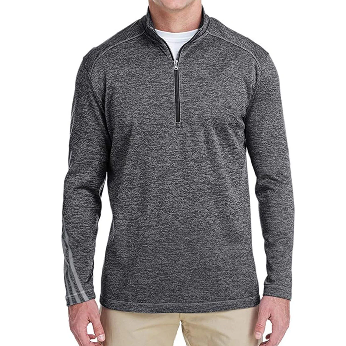 $20 Adidas Brushed Terry Heathered Quarter-Zip Pullover