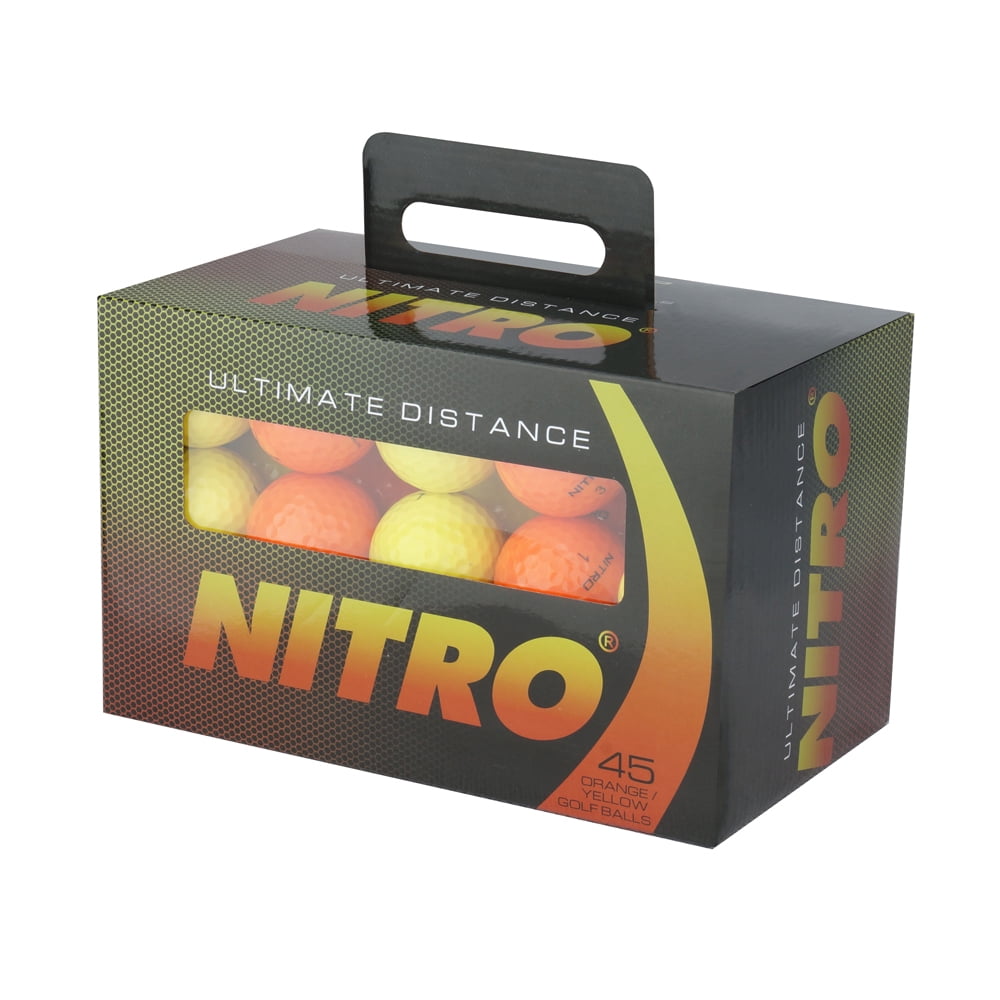 $21 Nitro Golf Ultimate Distance Golf Balls, Assorted Colors, 45 Pack