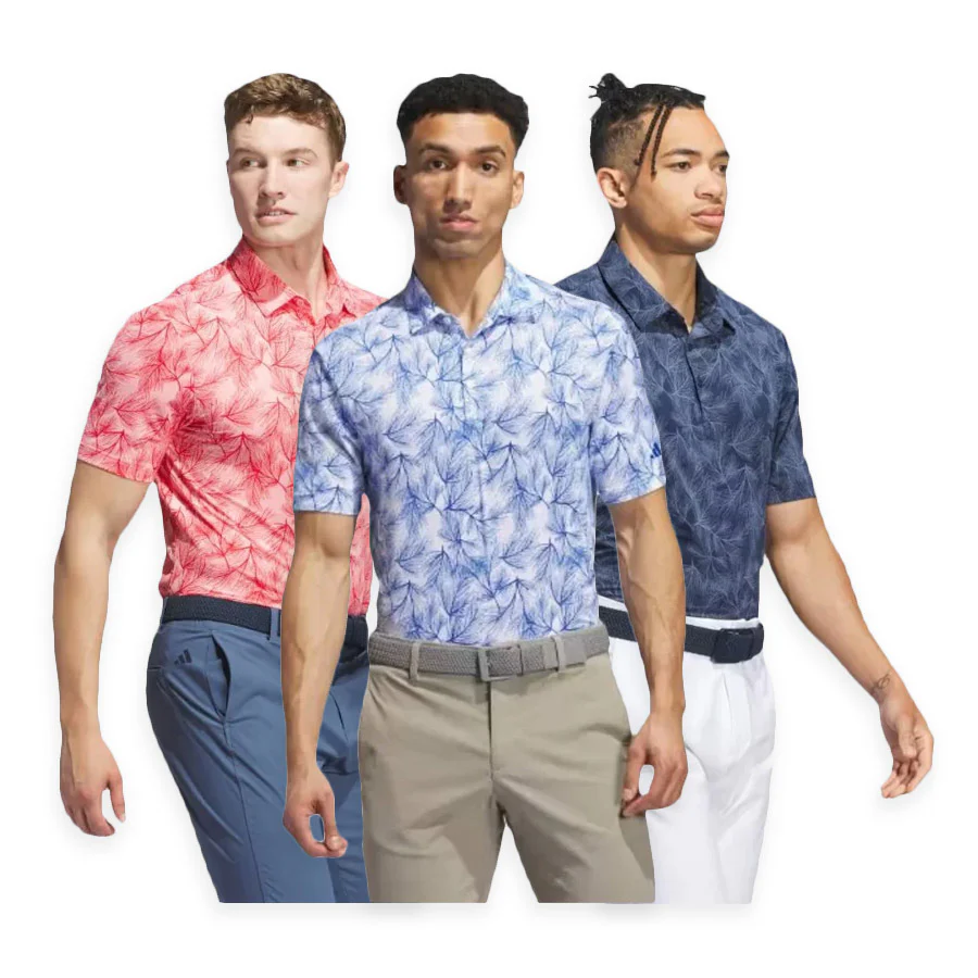 $70 for 2x Adidas Ultimate365 Mesh Pine Print Polo Shirts
