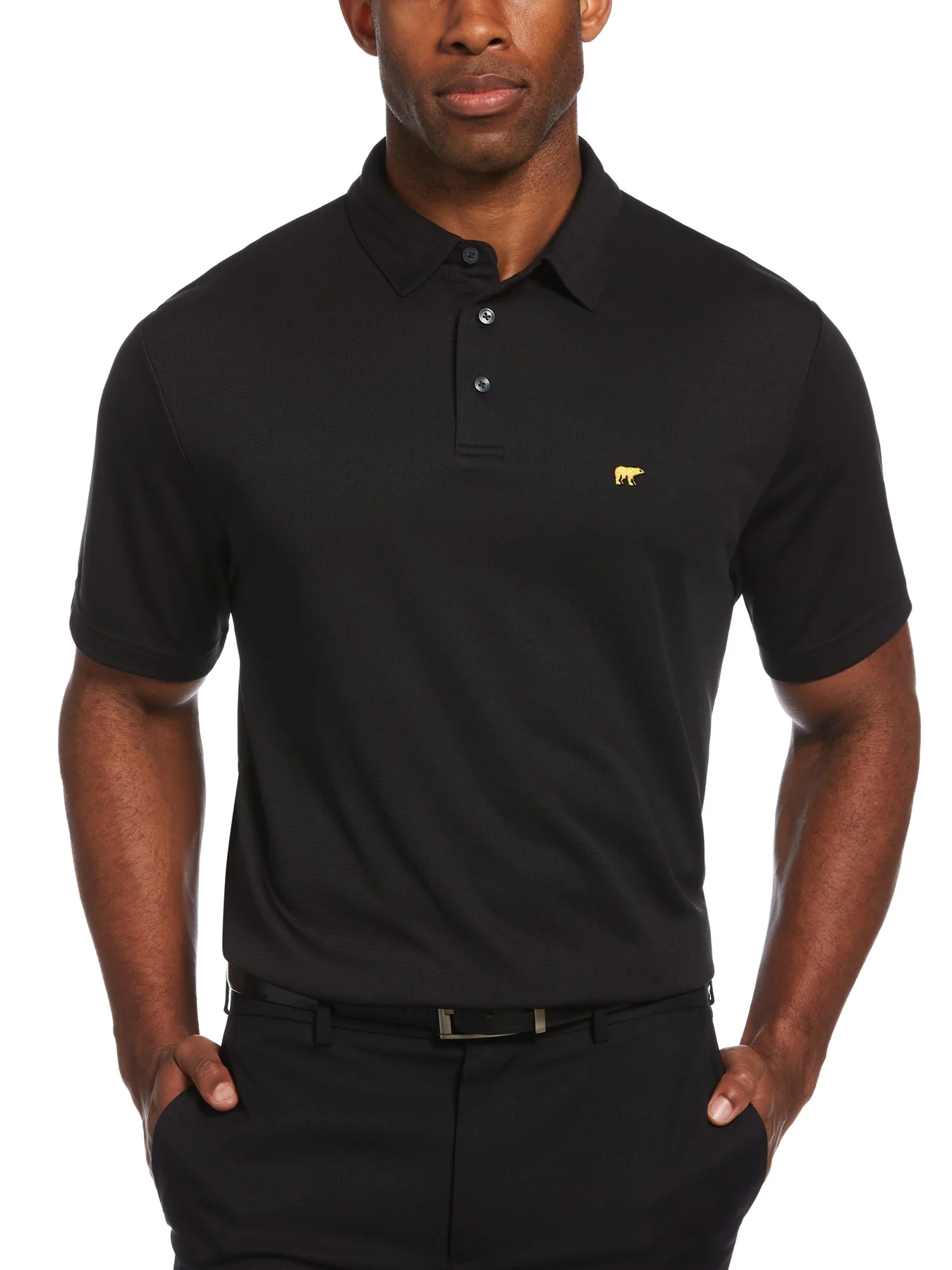 $16 Men’s Short Sleeve Solid Texture Polo