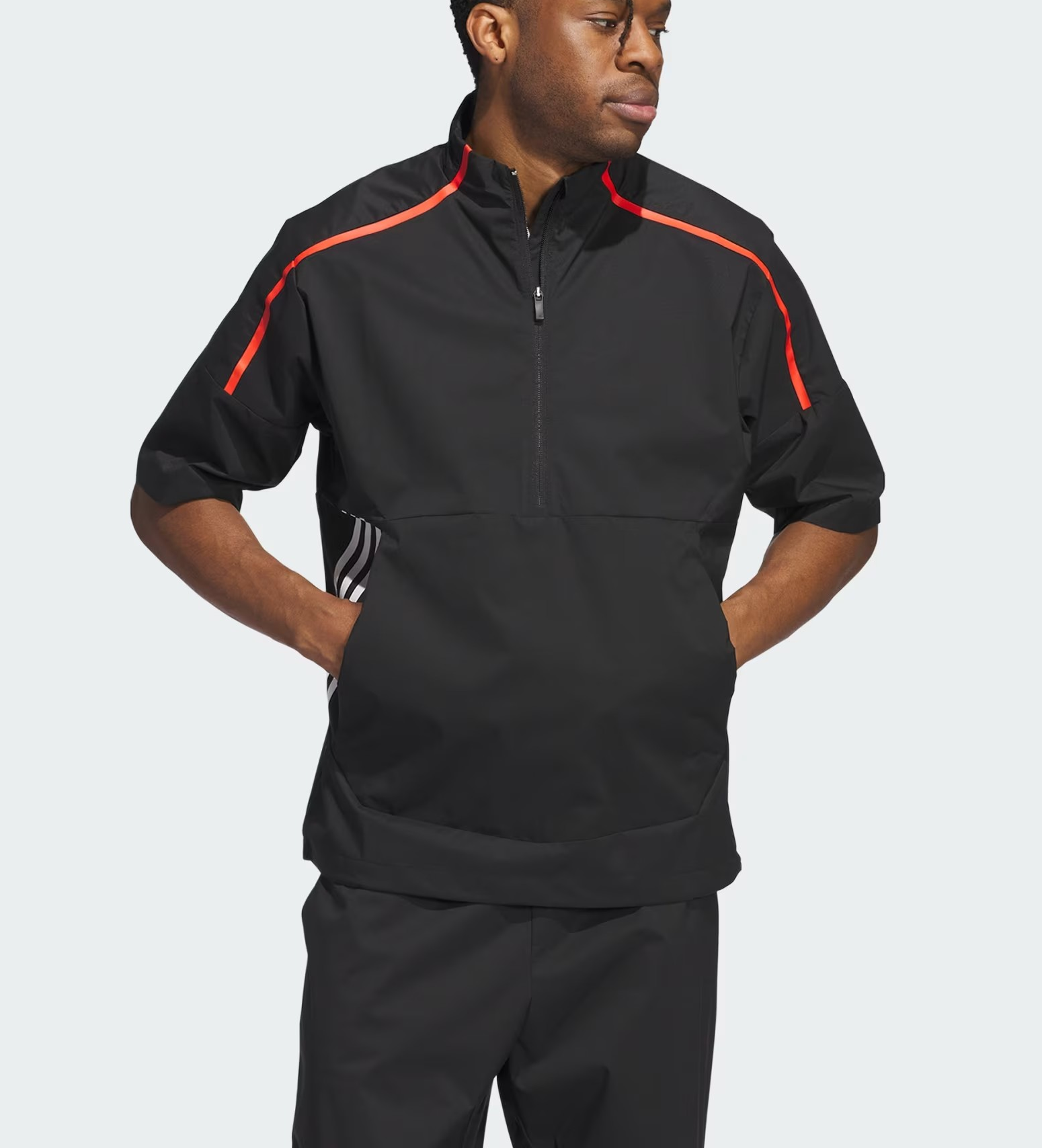 $62 Adidas Core Provisional Short-Sleeve 1/2-Zip Jacket