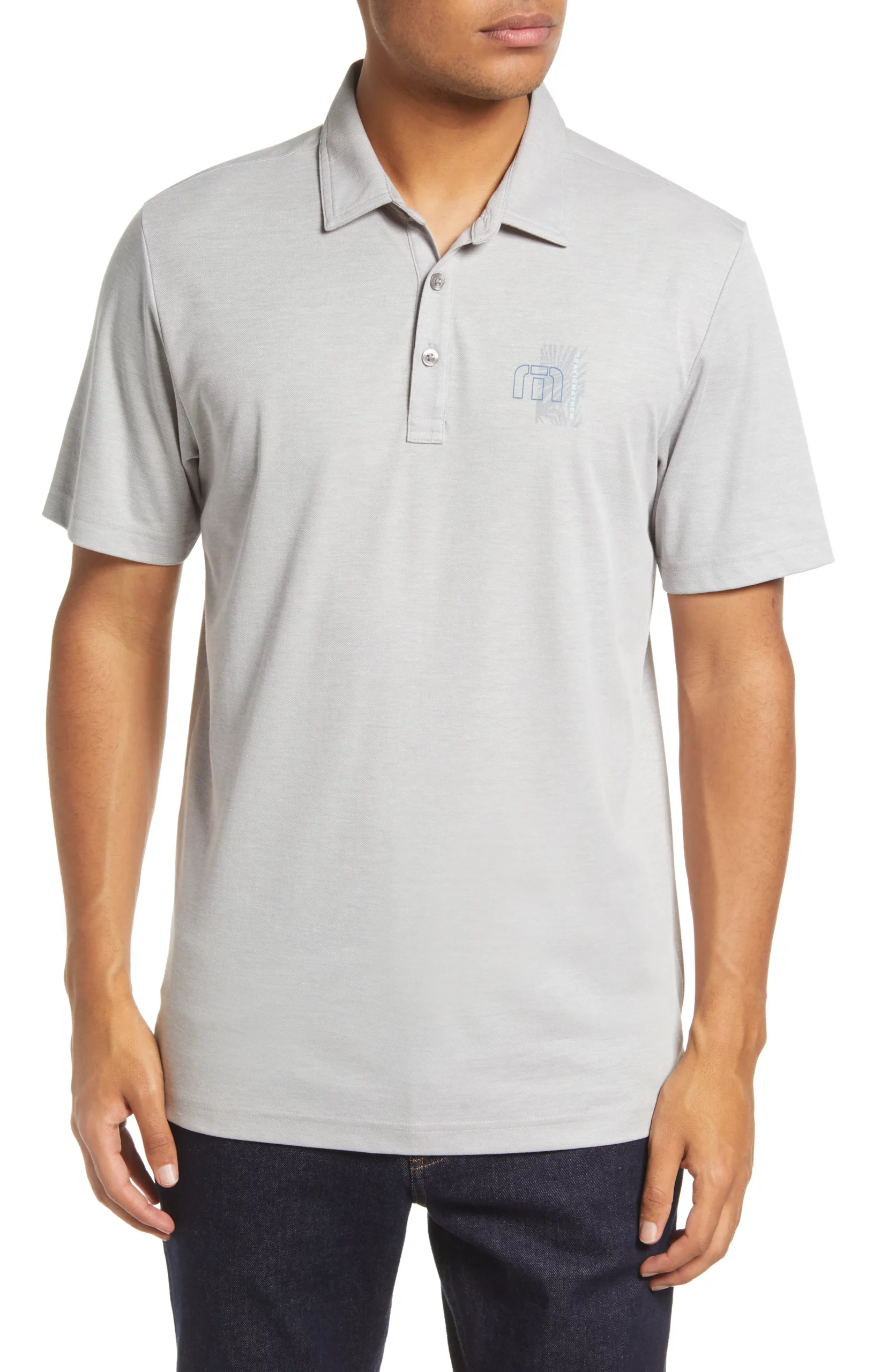 $33 TravisMathew Bay Print Cotton Blend Golf Polo
