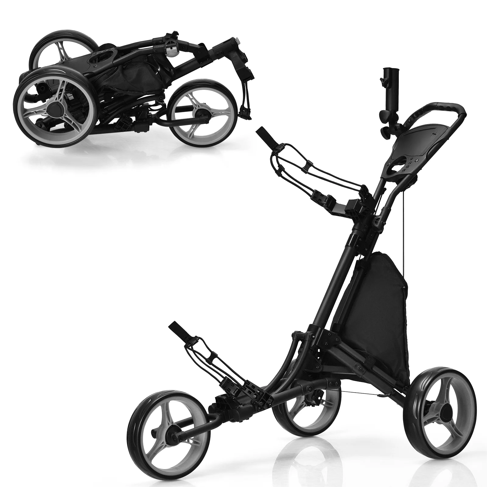 $115 Folding 3 Wheels Adjustable Push & Pull Cart