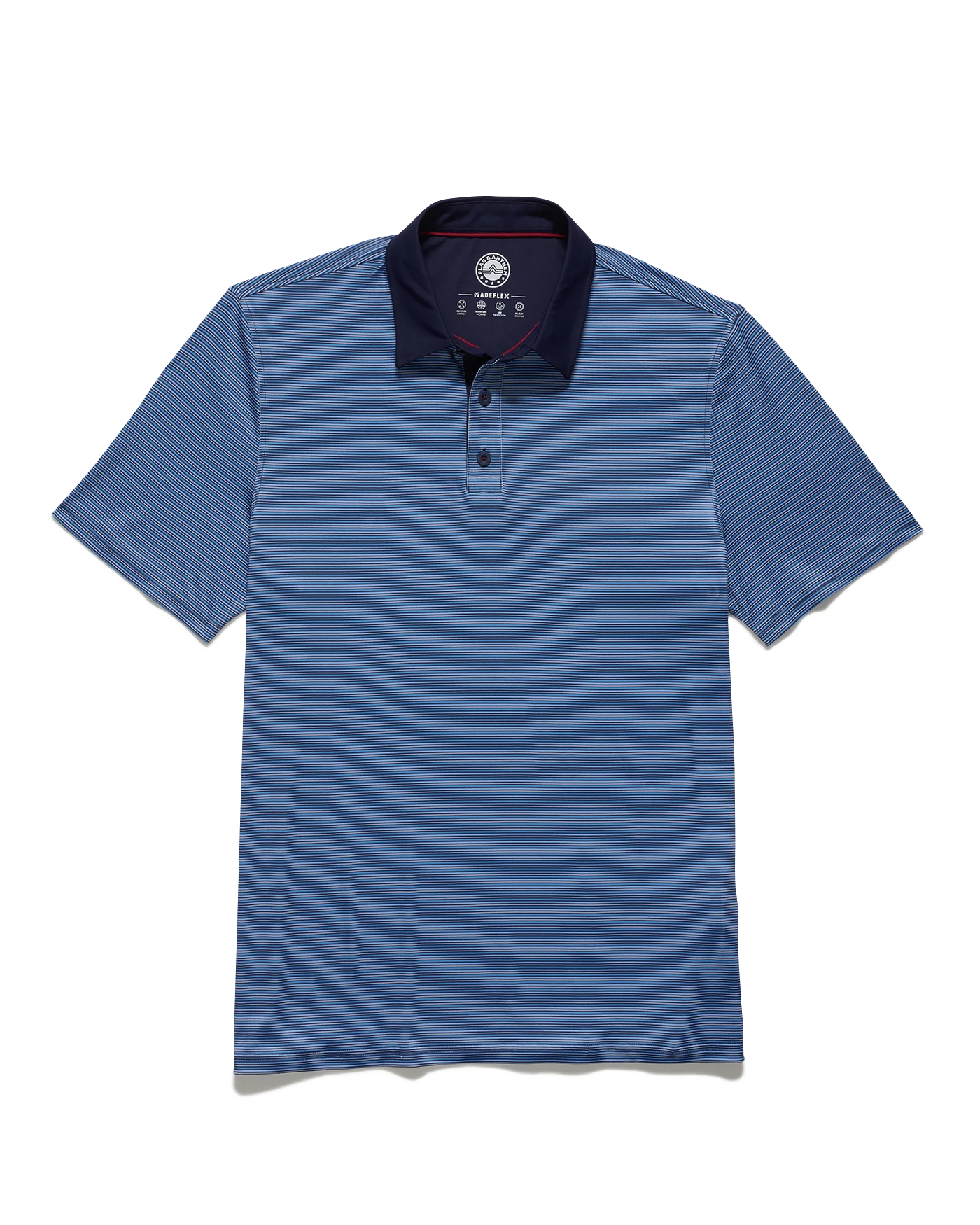 $42 MVP Kiawah Contrast Collar Mini Stripe Golf Polo