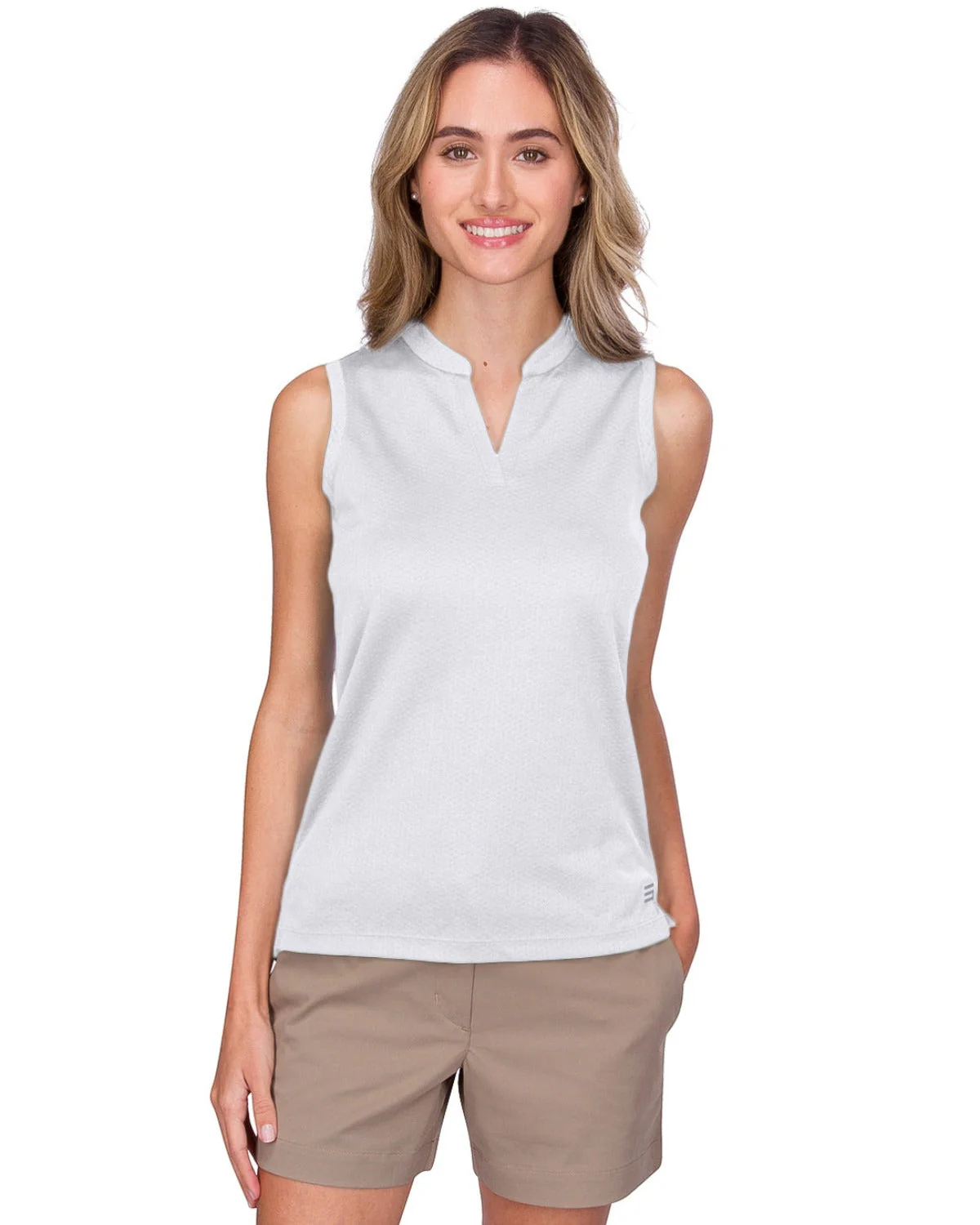 $19 Three Sixty Six Women’s Textured Collarless Golf Polo