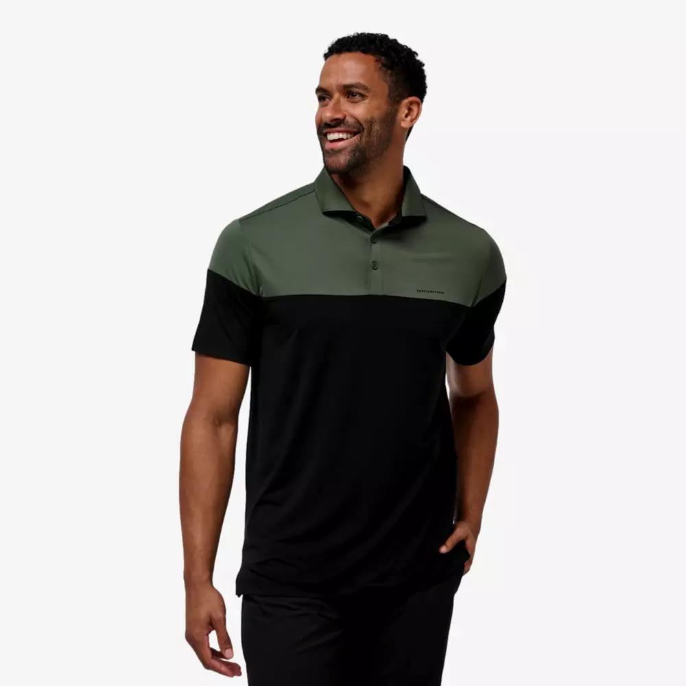 $63 TravisMathew Heater Pro Colorblock Polo Shirt