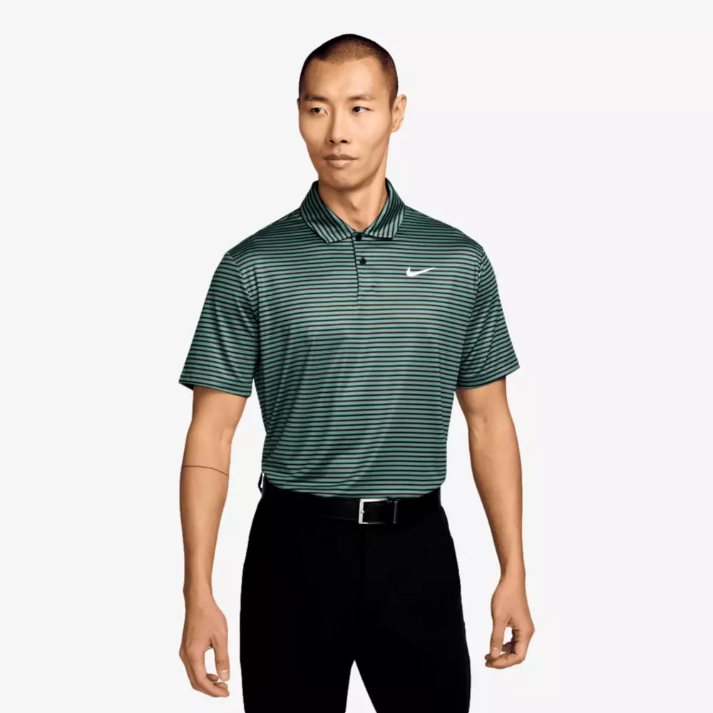 $46 Nike Dri-Fit Tour Short Sleeve Striped Polo